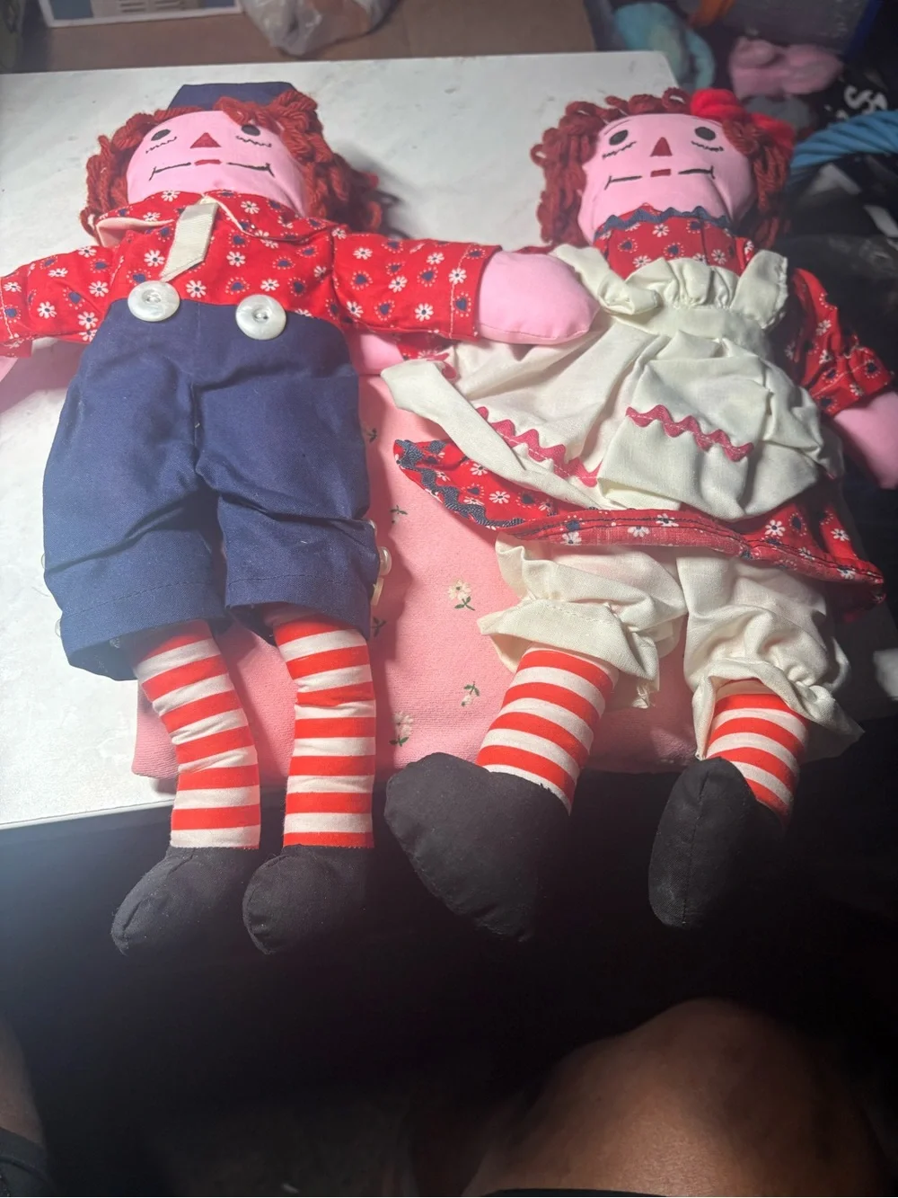 Handmade Raggedy Ann and Andy dolls
